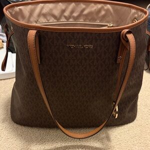 Michael Kors Dark Brown and Tan Tote